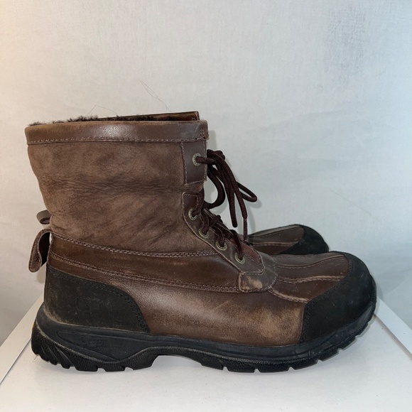 UGG - Men's Hilgard/Butte Short Boot - Brown Leather/Sheepskin - US 11 - 80% OFF - Picture 6 of 10